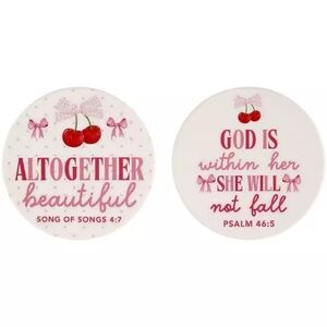 Psalm 46:5 God is Within Her Coquette Cherry Car Coasters